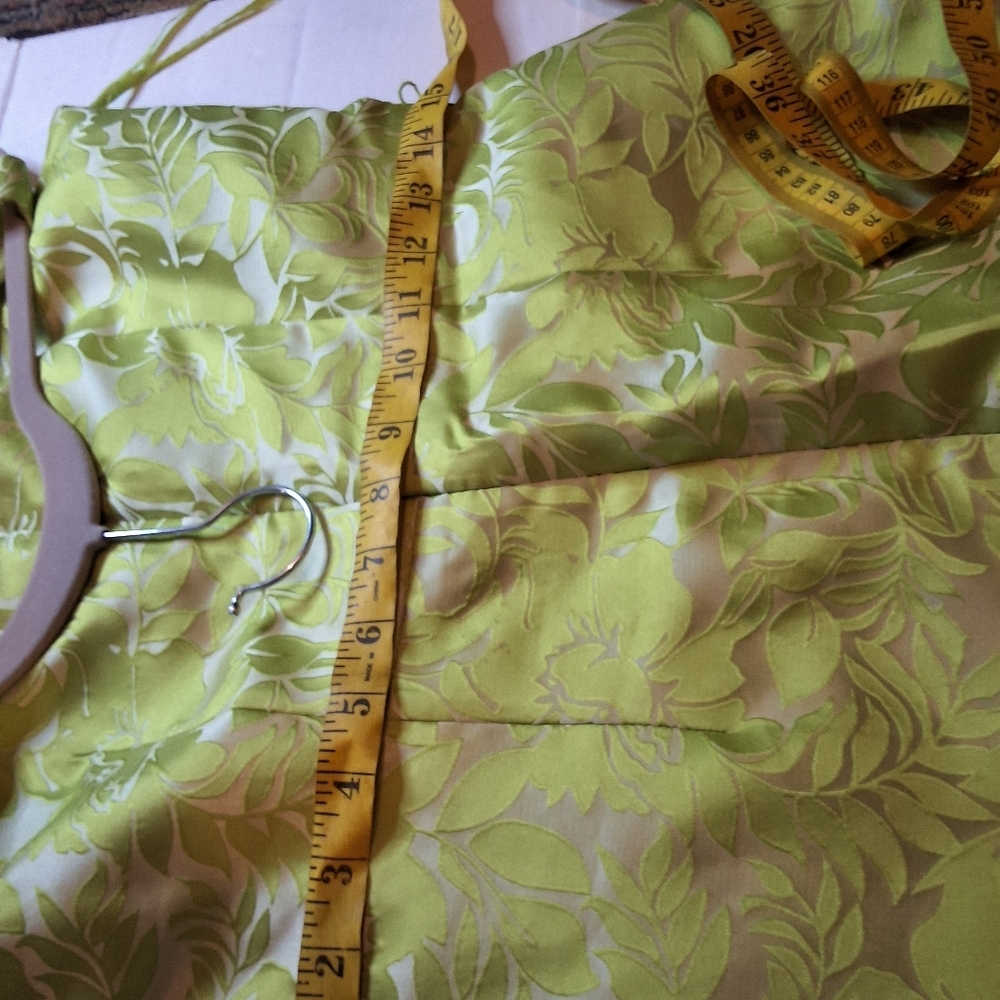 Nipon Boutique Lime Green Jacquard Dress Jacket Set Formal 4 - Picture 2 of 14